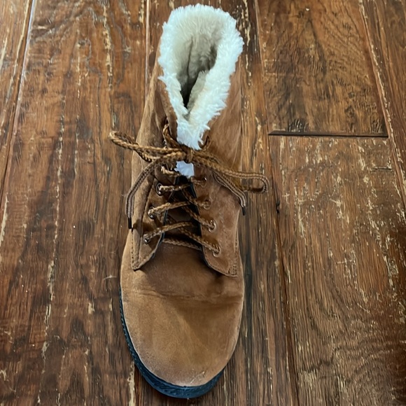 SQL Chestnut Brown Suede Faux Fur Lined Lace-Up Winter Boots. EU Size 40. - Picture 5 of 10